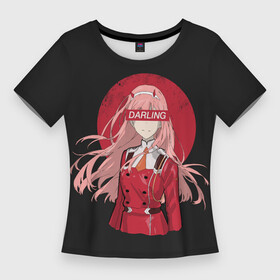 Женская футболка 3D Slim с принтом Darling Zero Two Black ,  |  | 002 | ahegao | anime | darling | franx | franxx | girl | girls | in | senpai | the | two | waifu | zero | zerotwo | аниме | ахегао | вайфу | девушка | семпай | сенпай | тян