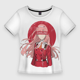 Женская футболка 3D Slim с принтом Darling Zero Two White ,  |  | 002 | ahegao | anime | darling | franx | franxx | girl | girls | in | senpai | the | two | waifu | zero | zerotwo | аниме | ахегао | вайфу | девушка | семпай | сенпай | тян