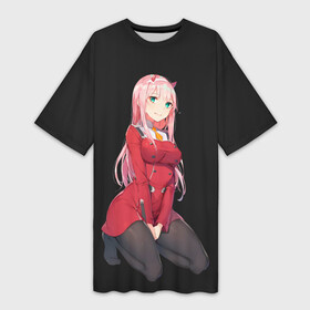 Платье-футболка 3D с принтом Прекрасная Zero Two ,  |  | 002 | ahegao | anime | darling | franx | franxx | girl | girls | in | senpai | the | two | waifu | zero | zerotwo | аниме | ахегао | вайфу | девушка | семпай | сенпай | тян