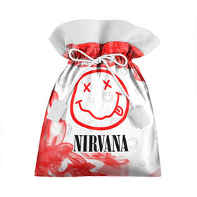 Подарочный 3D мешок с принтом NIRVANA / НИРВАНА , 100% полиэстер | Размер: 29*39 см | band | cobain | face | kurt | logo | music | nirvana | rock | rocknroll | группа | кобейн | курт | лого | логотип | музыка | музыкальная | нирвана | рожица | рок | рокнролл | символ
