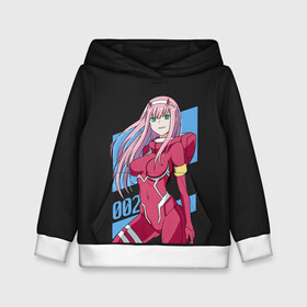 Детская толстовка 3D с принтом ZeroTwo (Darling in the Franx) , 100% полиэстер | двухслойный капюшон со шнурком для регулировки, мягкие манжеты на рукавах и по низу толстовки, спереди карман-кенгуру с мягким внутренним слоем | Тематика изображения на принте: 002 | 02 | ahegao | anime | darling | franx | franxx | girl | girls | in | senpai | the | two | waifu | zero | zerotwo | аниме | ахегао | вайфу | девушка | семпай | сенпай | тян