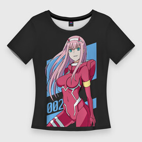 Женская футболка 3D Slim с принтом Zero Two in costume ,  |  | 002 | 02 | ahegao | anime | darling | franx | franxx | girl | girls | in | senpai | the | two | waifu | zero | zerotwo | аниме | ахегао | вайфу | девушка | семпай | сенпай | тян