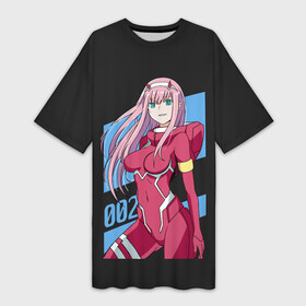 Платье-футболка 3D с принтом Zero Two in costume ,  |  | 002 | 02 | ahegao | anime | darling | franx | franxx | girl | girls | in | senpai | the | two | waifu | zero | zerotwo | аниме | ахегао | вайфу | девушка | семпай | сенпай | тян