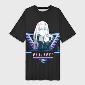 Платье-футболка 3D с принтом Darling Zero Two star ,  |  | 002 | 02 | ahegao | anime | darling | franx | franxx | girl | girls | in | senpai | the | two | waifu | zero | zerotwo | аниме | ахегао | вайфу | девушка | семпай | сенпай | тян