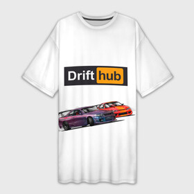 Платье-футболка 3D с принтом Дрифт ,  |  | drift | drifthub | авто | гонки | гонщик | дрифт | занос | машина | стритрейсер | стритрейсинг | тачки