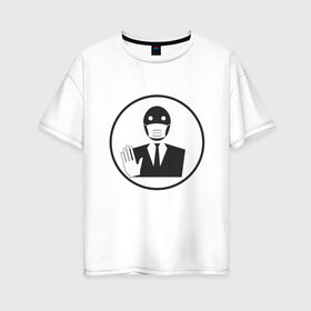 Женская футболка хлопок Oversize с принтом The virus 19-02 , 100% хлопок | свободный крой, круглый ворот, спущенный рукав, длина до линии бедер
 | covid 19 | doctor | вакцина | коронавирус | сидим дома