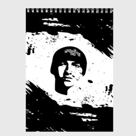 Скетчбук с принтом Eminem , 100% бумага
 | 48 листов, плотность листов — 100 г/м2, плотность картонной обложки — 250 г/м2. Листы скреплены сверху удобной пружинной спиралью | Тематика изображения на принте: 