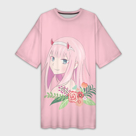 Платье-футболка 3D с принтом Pink Zero Two ,  |  | 002 | 02 | ahegao | anime | darling | franx | franxx | girl | girls | in | senpai | the | two | waifu | zero | zerotwo | аниме | ахегао | вайфу | девушка | семпай | сенпай | тян