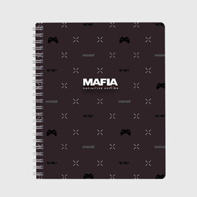 Тетрадь с принтом Mafia Definitive Edition , 100% бумага | 48 листов, плотность листов — 60 г/м2, плотность картонной обложки — 250 г/м2. Листы скреплены сбоку удобной пружинной спиралью. Уголки страниц и обложки скругленные. Цвет линий — светло-серый
 | city | definitive | edition | heaven | lost | mafia | mlg | of | the | tommy | игра | лого | мафия | трилогия