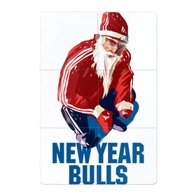 Магнитный плакат 2Х3 с принтом New Year bulls , Полимерный материал с магнитным слоем | 6 деталей размером 9*9 см | beard | guy | new year | pose | santa claus | борода | новый год | парень