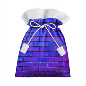 Подарочный 3D мешок с принтом Brick , 100% полиэстер | Размер: 29*39 см | Тематика изображения на принте: blue | brick | purple | texture | wall | кирпич | кирпичный | синий | стена | текстура | фиолетовый