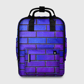 Женский рюкзак 3D с принтом Brick , 100% полиэстер | лямки с регулируемой длиной, сверху ручки, чтобы рюкзак нести как сумку. Основное отделение закрывается на молнию, как и внешний карман. Внутри два дополнительных кармана, один из которых закрывается на молнию. По бокам два дополнительных кармашка, куда поместится маленькая бутылочка
 | Тематика изображения на принте: blue | brick | purple | texture | wall | кирпич | кирпичный | синий | стена | текстура | фиолетовый