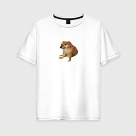Женская футболка хлопок Oversize с принтом Грустный собачко , 100% хлопок | свободный крой, круглый ворот, спущенный рукав, длина до линии бедер
 | aesthetic | dog | food | sad | аниме | арт | знаки зодиака | коты | кошак | кошки | мем | мемы | осень | пёс | собаки | эстетика