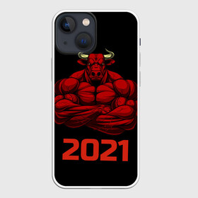 Чехол для iPhone 13 mini с принтом Год быка ,  |  | бык | год быка | гороскоп | здоровый бык | красный бык | мускулы