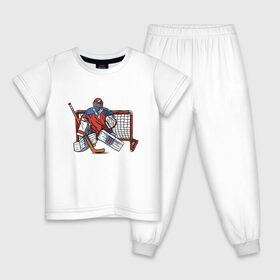 Детская пижама хлопок с принтом Хоккейный вратарь , 100% хлопок |  брюки и футболка прямого кроя, без карманов, на брюках мягкая резинка на поясе и по низу штанин
 | Тематика изображения на принте: 