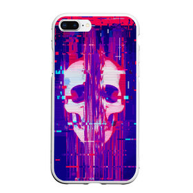 Чехол для iPhone 7Plus/8 Plus матовый с принтом Skull glitch , Силикон | Область печати: задняя сторона чехла, без боковых панелей | color | fashion | glitch | jaw | skull | vanguard | авангард | глитч | мода | пасть | цвет | череп