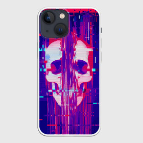 Чехол для iPhone 13 mini с принтом Skull glitch ,  |  | Тематика изображения на принте: color | fashion | glitch | jaw | skull | vanguard | авангард | глитч | мода | пасть | цвет | череп