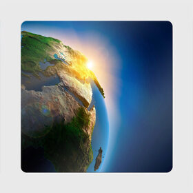 Магнит виниловый Квадрат с принтом Планета Земля , полимерный материал с магнитным слоем | размер 9*9 см, закругленные углы | вселенная | земля | космос | планета | солнце