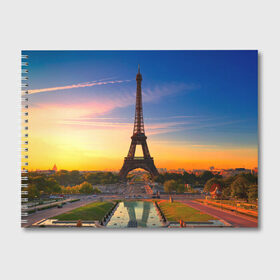 Альбом для рисования с принтом Эйфелева башня , 100% бумага
 | матовая бумага, плотность 200 мг. | paris | башня | париж | франция | эйфелева башня