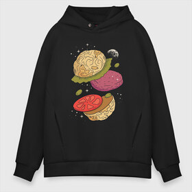 Мужское худи Oversize хлопок с принтом Луна бургер , френч-терри — 70% хлопок, 30% полиэстер. Мягкий теплый начес внутри —100% хлопок | боковые карманы, эластичные манжеты и нижняя кромка, капюшон на магнитной кнопке | burger | food | funny | galaxy | hamburger | illustration | joke | moon | planet | space | start | булочки | в разрезе | галактика | гамбургер | гриль | еда | звезды | иллюстрация | космос | котлета | лист | оливки | планета | прикол | разрез | 