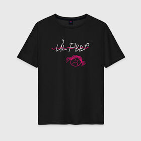 Женская футболка хлопок Oversize с принтом LIL PEEP (front & back) , 100% хлопок | свободный крой, круглый ворот, спущенный рукав, длина до линии бедер
 | lil peep | lil peep art | logo lil peep | love | rap | альбомы | лил пип | лове | лого | логтип | любовь | музыка | музыкант | паук | певец | рэп | рэпер | скорпион