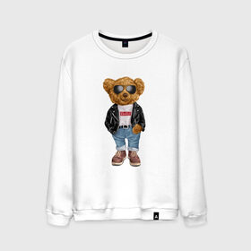 Мужской свитшот хлопок с принтом Медведь модный , 100% хлопок |  | арт | животные | картинка | медведь | медвежонок | мишка | мода | модные | про медвежонка | рисунок
