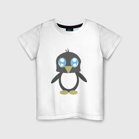 Детская футболка хлопок с принтом Пингвинчик , 100% хлопок | круглый вырез горловины, полуприлегающий силуэт, длина до линии бедер | chibi | cute | милый | няша | пингвин | пингвинчик | чиби