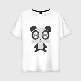 Женская футболка хлопок Oversize с принтом Панда , 100% хлопок | свободный крой, круглый ворот, спущенный рукав, длина до линии бедер
 | chibi | cute | panda | милый | няша | панда | пандочка | чиби