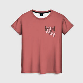 Женская футболка 3D с принтом Конфетки в углу , 100% полиэфир ( синтетическое хлопкоподобное полотно) | прямой крой, круглый вырез горловины, длина до линии бедер | 