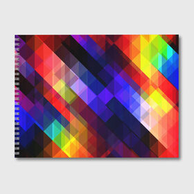Альбом для рисования с принтом Горен , 100% бумага
 | матовая бумага, плотность 200 мг. | abstraction | colorful | cubes | obliquely | stripes | texture | абстракция | кубы | наискось | полосы | разноцветный | текстура
