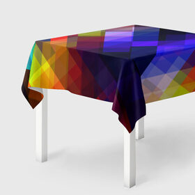 Скатерть 3D с принтом Горен , 100% полиэстер (ткань не мнется и не растягивается) | Размер: 150*150 см | abstraction | colorful | cubes | obliquely | stripes | texture | абстракция | кубы | наискось | полосы | разноцветный | текстура
