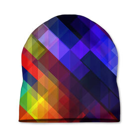 Шапка 3D с принтом Горен , 100% полиэстер | универсальный размер, печать по всей поверхности изделия | abstraction | colorful | cubes | obliquely | stripes | texture | абстракция | кубы | наискось | полосы | разноцветный | текстура