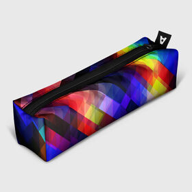 Пенал 3D с принтом Горен , 100% полиэстер | плотная ткань, застежка на молнии | abstraction | colorful | cubes | obliquely | stripes | texture | абстракция | кубы | наискось | полосы | разноцветный | текстура