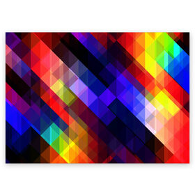 Поздравительная открытка с принтом Горен , 100% бумага | плотность бумаги 280 г/м2, матовая, на обратной стороне линовка и место для марки
 | abstraction | colorful | cubes | obliquely | stripes | texture | абстракция | кубы | наискось | полосы | разноцветный | текстура