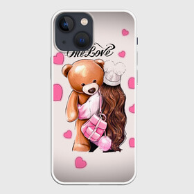 Чехол для iPhone 13 mini с принтом Любовь ,  |  | love | one love | влюбленность | девушка | жена | кофе | люблю | милые создания | милый | мишка | муж | отношения | подарок | романтика | свадьба | сердечко | сердце