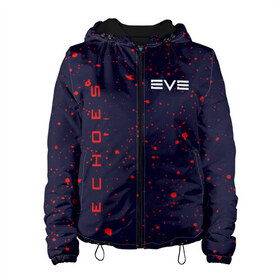 Женская куртка 3D с принтом EVE ECHOES ИВ ЭХО , ткань верха — 100% полиэстер, подклад — флис | прямой крой, подол и капюшон оформлены резинкой с фиксаторами, два кармана без застежек по бокам, один большой потайной карман на груди. Карман на груди застегивается на липучку | echo | echoes | eve | game | games | logo | online | space | ев онлайн | ев эхо | еве | ив онлайн | ив эхо | игра | игры | космос | лого | логотип | логотипы | онлайн | символ | символы | эхо | эхос