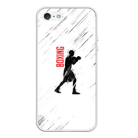 Чехол для iPhone 5/5S матовый с принтом Бокс , Силикон | Область печати: задняя сторона чехла, без боковых панелей | boxing | боец | бои | бокс | боксер | единоборства | спорт | стойка | тренировка