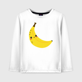 Детский лонгслив хлопок с принтом Банан , 100% хлопок | круглый вырез горловины, полуприлегающий силуэт, длина до линии бедер | art | banana | fruit | smile | yellow | банан | жёлтый | искусство | улыбка | фрукт