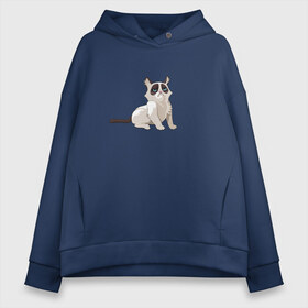 Женское худи Oversize хлопок с принтом grumpy kitty , френч-терри — 70% хлопок, 30% полиэстер. Мягкий теплый начес внутри —100% хлопок | боковые карманы, эластичные манжеты и нижняя кромка, капюшон на магнитной кнопке | animal | cat | grumpy kitty | kitten | sad | грустный | животное | кот | котёнок