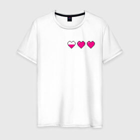 Мужская футболка хлопок с принтом Здоровье pixel , 100% хлопок | прямой крой, круглый вырез горловины, длина до линии бедер, слегка спущенное плечо. | Тематика изображения на принте: heart | heart pixel | здоровье | здоровье pixel | пиксельное сердце | пиксельные сердца | сердечко | сердечко пиксель | сердце | сердце пиксель