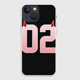 Чехол для iPhone 13 mini с принтом Порядковый номер 02 ,  |  | 002 | 02 | ahegao | anime | darling | franx | franxx | girl | girls | in | senpai | the | two | waifu | zero | zerotwo | аниме | ахегао | вайфу | девушка | семпай | сенпай | тян