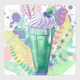 Магнитный плакат 3Х3 с принтом milkshake , Полимерный материал с магнитным слоем | 9 деталей размером 9*9 см | десерт | еда | лето | молочный коктейль | мороженое | напиток | сладость | яркий