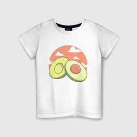Детская футболка хлопок с принтом Avocado , 100% хлопок | круглый вырез горловины, полуприлегающий силуэт, длина до линии бедер | avocado | avokado | kawai | kawaii | авакадо | авокадо | каваи | кавай | кавайи | кавайный | милые создания | мимими | мимишный | облака | облако | овокадо | персея | растения | рисунок | фрукт | фрукты