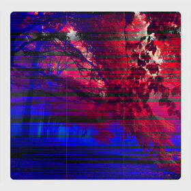 Магнитный плакат 3Х3 с принтом Glitch Autumn , Полимерный материал с магнитным слоем | 9 деталей размером 9*9 см | autumn | forest | glitch | глитч | дерево | деревья | красный | лес | листья | осень