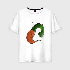 Женская футболка хлопок Oversize с принтом Грустная морковка , 100% хлопок | свободный крой, круглый ворот, спущенный рукав, длина до линии бедер
 | грусть | еда | морковка | эмоции