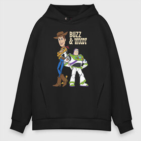 Мужское худи Oversize хлопок с принтом Buzz&Woody , френч-терри — 70% хлопок, 30% полиэстер. Мягкий теплый начес внутри —100% хлопок | боковые карманы, эластичные манжеты и нижняя кромка, капюшон на магнитной кнопке | Тематика изображения на принте: buzz lightyear | disney | pixar | toy story | vdkimel | woody | базз лайтер | вуди | дисней | история игрушек | пиксар