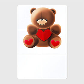 Магнитный плакат 2Х3 с принтом Медвежонок с сердечком , Полимерный материал с магнитным слоем | 6 деталей размером 9*9 см | love is | teddy bear | valentines day | бабушка | валентинка | влюбленные | девушке | жена | лучшая | любимая | люблю | любовь | мама | медведь | медвежата | молодожены | подарок | романтика | свадебные | свадьба