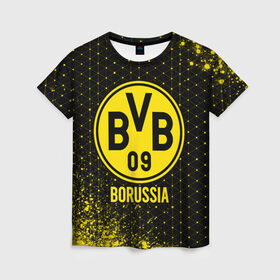 Женская футболка 3D с принтом BORUSSIA / Боруссия , 100% полиэфир ( синтетическое хлопкоподобное полотно) | прямой крой, круглый вырез горловины, длина до линии бедер | borussia | club | dortmund | footbal | logo | боруссия | дортмунд | знак | клуб | логотип | логотипы | символ | символы | форма | футбол | футбольная | футбольный