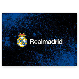 Поздравительная открытка с принтом REAL MADRID / РЕАЛ МАДРИД , 100% бумага | плотность бумаги 280 г/м2, матовая, на обратной стороне линовка и место для марки
 | Тематика изображения на принте: football | logo | madrid | real | realmadrid | sport | клуб | лого | логотип | логотипы | мадрид | реал | реалмадрид | символ | символы | спорт | форма | футбол | футбольная