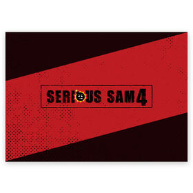 Поздравительная открытка с принтом SERIOUS SAM 4 / Крутой Сэм , 100% бумага | плотность бумаги 280 г/м2, матовая, на обратной стороне линовка и место для марки
 | 